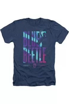 Футболка/футболка Blue Beetle (2023) Hero Host для взрослых Heather Gildan, темно-синий