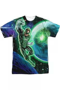 Футболка / футболка DC Comics Gl In Space с коротким рукавом для взрослых из полиэстера Gildan, белый