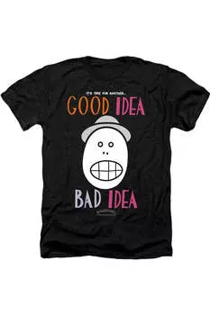 Футболка / футболка для взрослых Animaniacs Good Idea Bad Idea Heather Gildan, черный