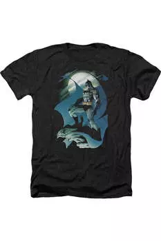 Футболка / футболка для взрослых Batman Glow Of The Moon Heather Gildan, черный