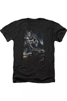 Футболка / футболка для взрослых Batman Perched Heather Gildan, черный