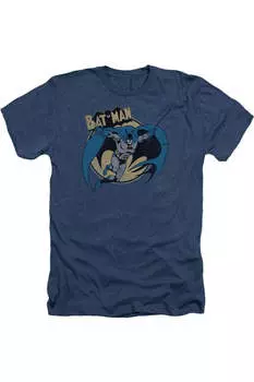 Футболка / футболка для взрослых «Бэтмен сквозь ночь» Heather Gildan, темно-синий