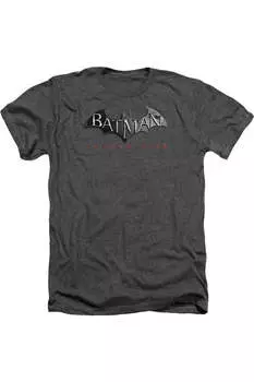 Футболка/футболка для взрослых с логотипом Batman Arkham City Heather Gildan, цвет charcoal