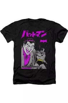 Футболка / футболка для взрослых с надписью Batman Kanji Cover Heather Gildan, черный