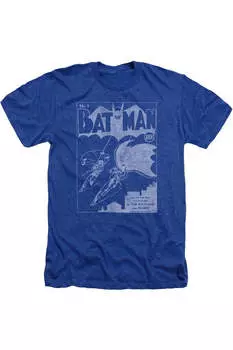Футболка / футболка для взрослых с обложкой 1-го выпуска журнала Batman Gildan, синий