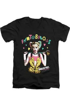 Футболка / футболка из хлопка премиум-класса с коротким рукавом и V-образным вырезом для взрослых Birds Of Prey Fantabulous Gildan, черный