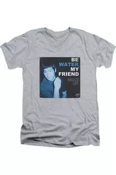 Футболка/футболка из хлопка премиум-класса с коротким рукавом и V-образным вырезом для взрослых Bruce Lee Water Gildan, цвет athletic heather