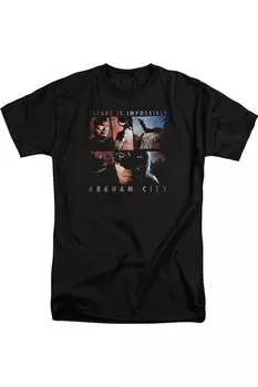 Футболка / футболка с коротким рукавом для взрослых Batman Arkham City Escape Is Impossible Gildan, черный