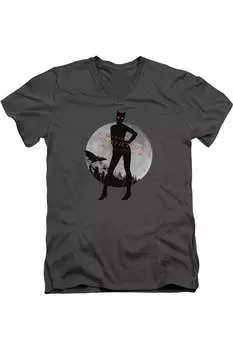 Футболка / футболка с коротким рукавом и V-образным вырезом для взрослых Batman Arkham City Catwoman Convicted Gildan, цвет charcoal