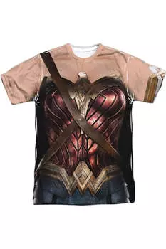 Футболка / футболка с коротким рукавом из фильма «Лига справедливости» Чудо-женщина для взрослых из полиэстера Justice League Movie, белый