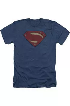 Футболка/футболка с логотипом фильма «Бэтмен против Супермена» для взрослых Heather Batman V Superman, темно-синий