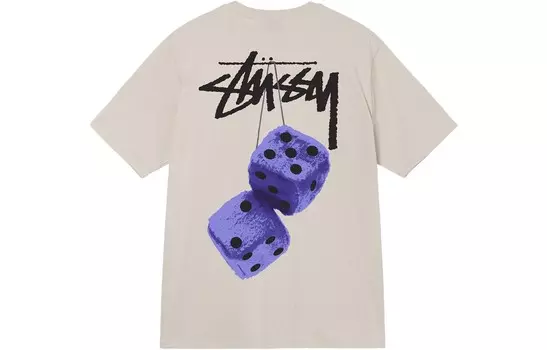 Футболка Fuzzy Dice дымчатая Stussy, темно-синий