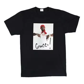 Футболка fw16 gucci mane tee black character printing short sleeve Supreme, черный