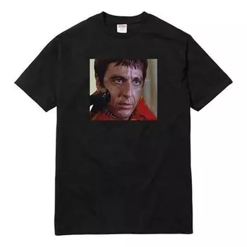 Футболка fw17 x scarface shower tee black crossover short sleeve Supreme, черный