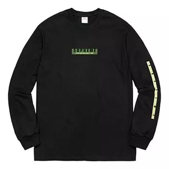 Футболка fw18 1994 l/s tee black chest long sleeves Supreme, черный