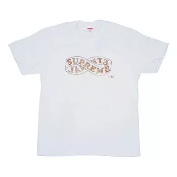 Футболка fw18 eternal tee white logo printing short sleeve Supreme, белый