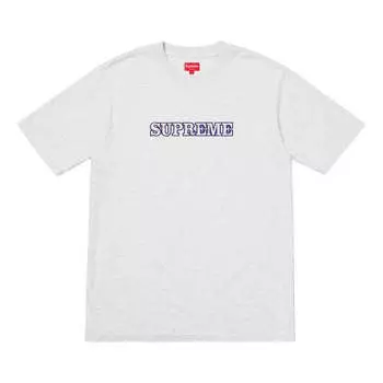 Футболка fw18 floral logo tee ash grey logo tee Supreme, серый