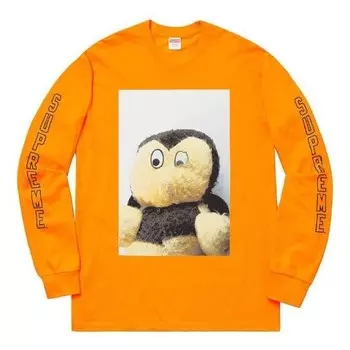 Футболка fw18 mike kelley ahhyouth ls bright orange tee Supreme, оранжевый