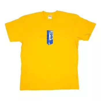 Футболка fw18 payphone tee bright public phone printing short sleeve yellow Supreme, желтый