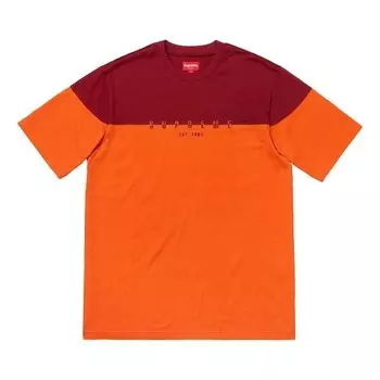 Футболка fw18 split logo ss top orange tee Supreme, оранжевый
