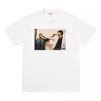 Футболка fw18 the killer trust tee bloody twins chow yun fat printing short sleeve white Supreme, белый