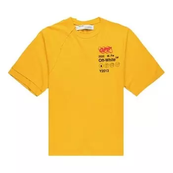 Футболка fw19 industrial y013 recon short-sleeve tee men yellow Off-White, желтый