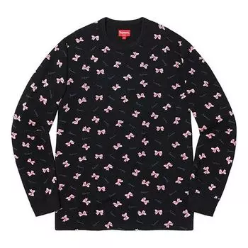 Футболка fw19 week 11 bow waffle thermal black tee Supreme, черный