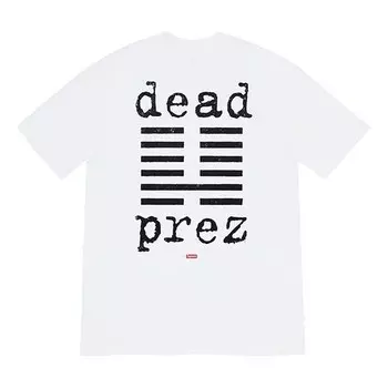 Футболка fw19 week 15 x dead prez tee crossover round neck short sleeve white Supreme, белый