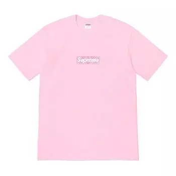 Футболка fw19 week 17 bandana box logo tee Supreme, розовый