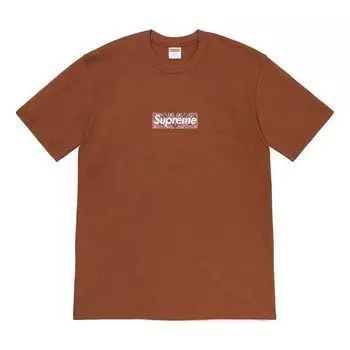 Футболка fw19 week 17 bandana box logo tee Supreme, коричневый