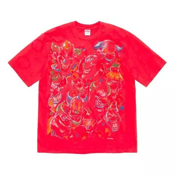 Футболка fw19 week 17 clowns tee clown printing short sleeve white red Supreme, белый