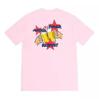 Футболка fw19 week 17 money power respect tee Supreme, розовый