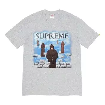 Футболка fw19 week 1 levitation tee printing short sleeve gray Supreme, серый