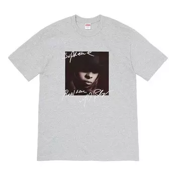 Футболка fw19 week 1 mary j. blige tee character short sleeve gray Supreme, серый