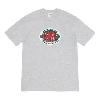 Футболка fw19 week 1 new shit tee alphabet logo short sleeve gray Supreme, серый