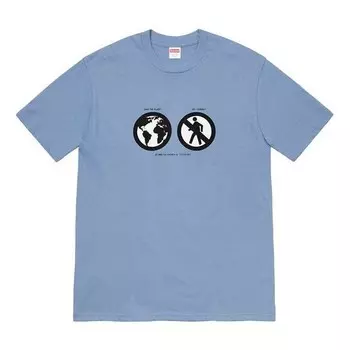 Футболка fw19 week 1 save the planet slate tee Supreme, серый