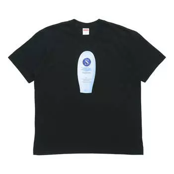 Футболка fw19 week 1 super cream tee short sleeve black Supreme, черный