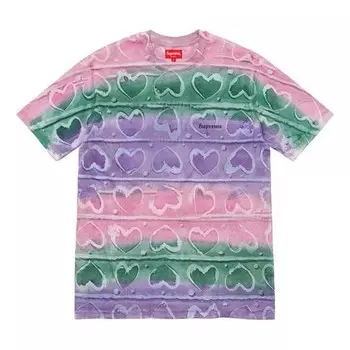 Футболка fw19 week 3 hearts dyed ss top tee Supreme, розовый