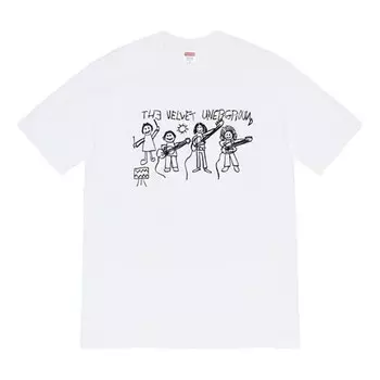 Футболка fw19 week 4 x the velvet underground drawing tee Supreme, белый