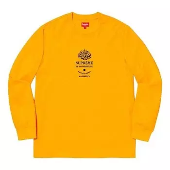 Футболка fw19 week 7 marrakech ls top logo tee Supreme, оранжевый