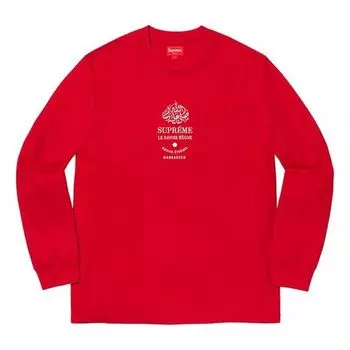 Футболка fw19 week 7 marrakech ls top logo tee Supreme, красный