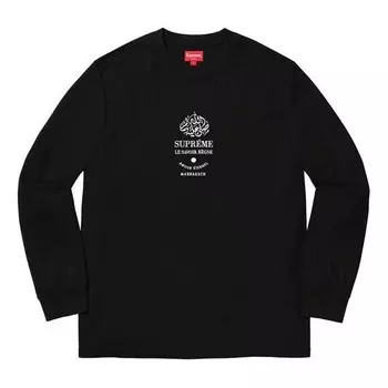 Футболка fw19 week 7 marrakech ls top logo tee Supreme, черный