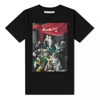 Футболка fw20 caravag painting short sleeve slim Off-White, черный