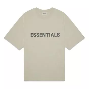 Футболка fw20 logo tee 'moss' Fear Of God Essentials, зеленый