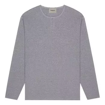 Футболка fw20 long sleeve henley tee 'grey' Fear Of God Essentials, серый