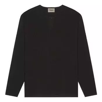 Футболка fw20 thermal long sleeve logo tee 'black' Fear Of God Essentials, черный