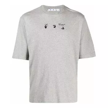Футболка fw21 arrow logo printing round neck short sleeve ordinary version gray Off-White, мультиколор