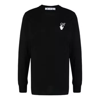 Футболка fw21 logo arrow pattern round neck long sleeves black Off-White, черный