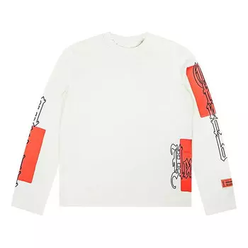 Футболка fw22 gothic color block long-sleeve t-shirt 'white orange' Heron Preston, белый