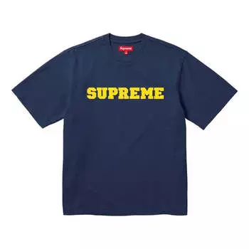 Футболка fw23 week1 collegiate t-shirt 'navy' Supreme, синий